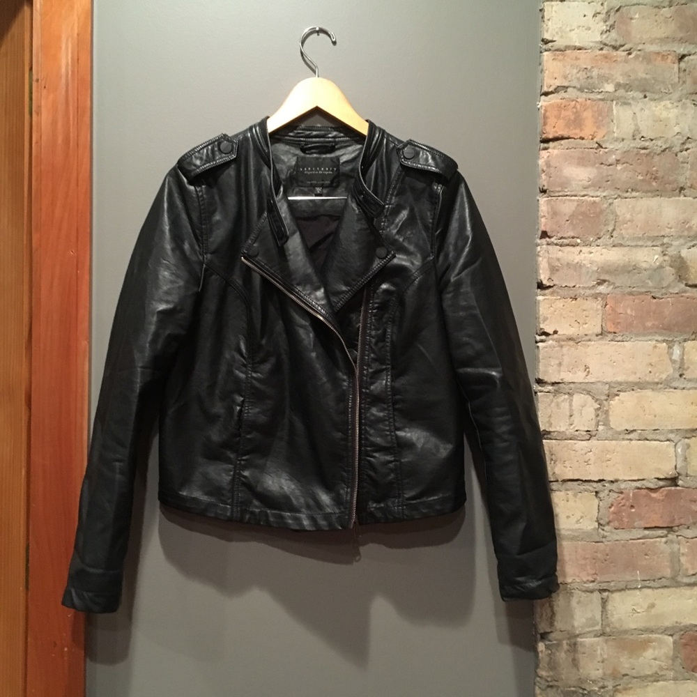 Sanctuary black vegan leather moto jacket